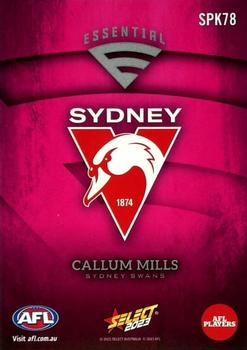 2023 Select AFL Footy Stars - Essentials Starter Pack K Mart Pink #SPK78 Callum Mills Back